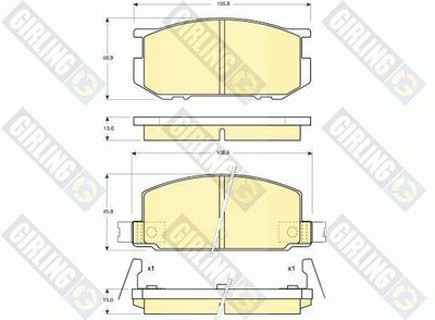 6102119 GIRLING Комплект тормозных колодок, дисковый тормоз