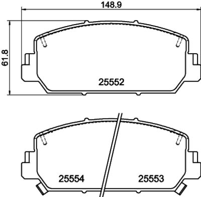 8DB355037631 HELLA PAGID Комплект тормозных колодок, дисковый тормоз