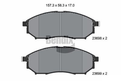 BPD1552 BENDIX Braking Комплект тормозных колодок, дисковый тормоз