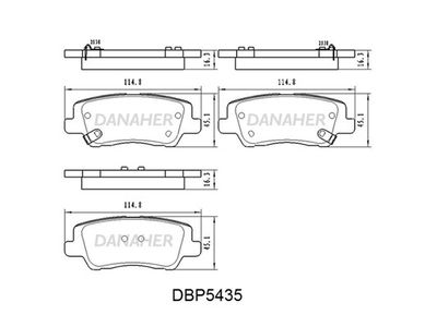 DBP5435 DANAHER Комплект тормозных колодок, дисковый тормоз