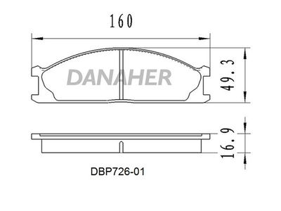 DBP72601 DANAHER Комплект тормозных колодок, дисковый тормоз