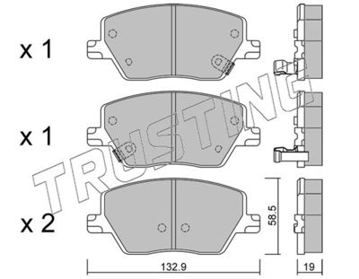 11030 TRUSTING Комплект тормозных колодок, дисковый тормоз
