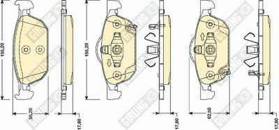 6134762 GIRLING Комплект тормозных колодок, дисковый тормоз