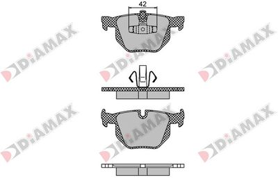 N09459 DIAMAX Комплект тормозных колодок, дисковый тормоз