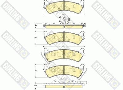 6140945 GIRLING Комплект тормозных колодок, дисковый тормоз