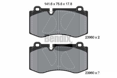 BPD1390 BENDIX Braking Комплект тормозных колодок, дисковый тормоз