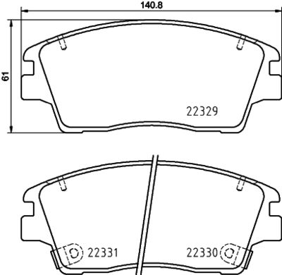 8DB355031671 HELLA PAGID Комплект тормозных колодок, дисковый тормоз