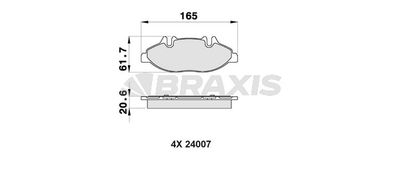 AB0156 BRAXIS Комплект тормозных колодок, дисковый тормоз