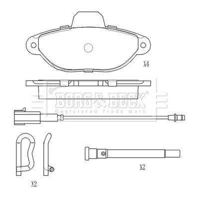 BBP2557 BORG & BECK Комплект тормозных колодок, дисковый тормоз