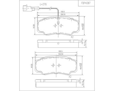 FBP4387 FI.BA Комплект тормозных колодок, дисковый тормоз