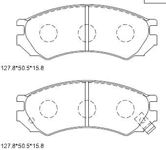 KD1715 ASIMCO Комплект тормозных колодок, дисковый тормоз