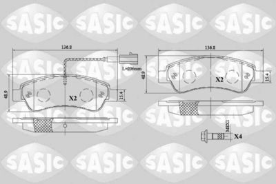 6210074 SASIC Комплект тормозных колодок, дисковый тормоз