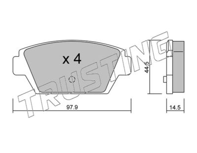 2350 TRUSTING Комплект тормозных колодок, дисковый тормоз