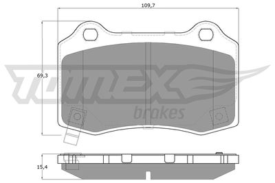 TX1881 TOMEX Brakes Комплект тормозных колодок, дисковый тормоз