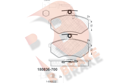 RB0836700 R BRAKE Комплект тормозных колодок, дисковый тормоз