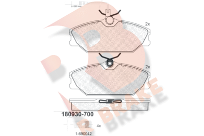 RB0930700 R BRAKE Комплект тормозных колодок, дисковый тормоз