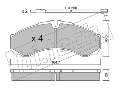 2217W fri.tech. Комплект тормозных колодок, дисковый тормоз