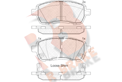 RB1881200 R BRAKE Комплект тормозных колодок, дисковый тормоз