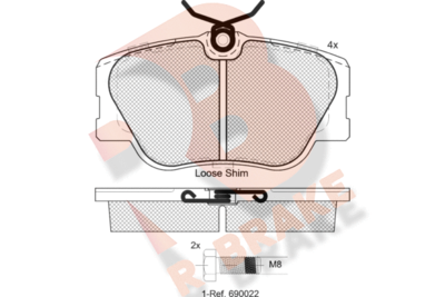 RB0510400 R BRAKE Комплект тормозных колодок, дисковый тормоз