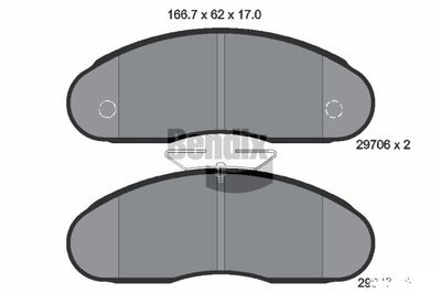 BPD2296 BENDIX Braking Комплект тормозных колодок, дисковый тормоз