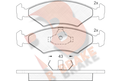 RB0329 R BRAKE Комплект тормозных колодок, дисковый тормоз