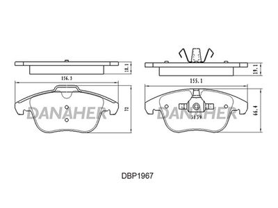 DBP1967 DANAHER Комплект тормозных колодок, дисковый тормоз