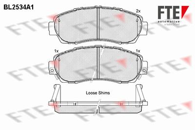 BL2534A1 FTE Комплект тормозных колодок, дисковый тормоз
