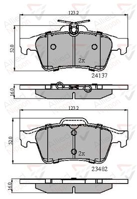 ADB01599 COMLINE Комплект тормозных колодок, дисковый тормоз