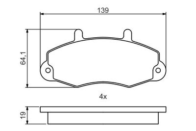 0986495484 BOSCH Комплект тормозных колодок, дисковый тормоз