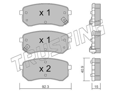 8310 TRUSTING Комплект тормозных колодок, дисковый тормоз