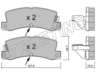 1642 TRUSTING Комплект тормозных колодок, дисковый тормоз