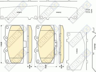 6134709 GIRLING Комплект тормозных колодок, дисковый тормоз