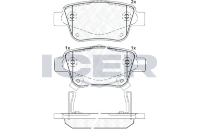 181688 ICER Комплект тормозных колодок, дисковый тормоз