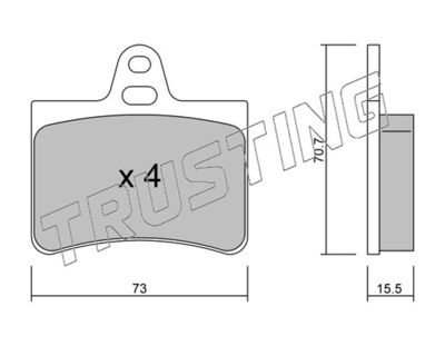 3420 TRUSTING Комплект тормозных колодок, дисковый тормоз