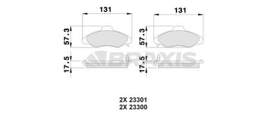 AB0033 BRAXIS Комплект тормозных колодок, дисковый тормоз