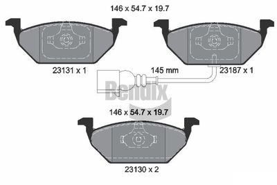 BPD1001 BENDIX Braking Комплект тормозных колодок, дисковый тормоз