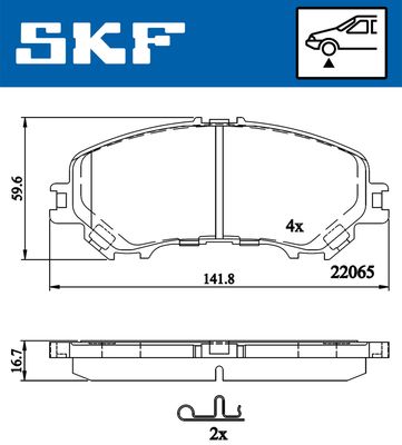 VKBP80557A SKF Комплект тормозных колодок, дисковый тормоз