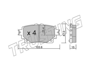 12290 TRUSTING Комплект тормозных колодок, дисковый тормоз