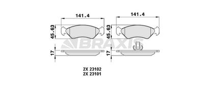 AA0046 BRAXIS Комплект тормозных колодок, дисковый тормоз