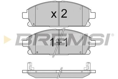 BP3068 BREMSI Комплект тормозных колодок, дисковый тормоз