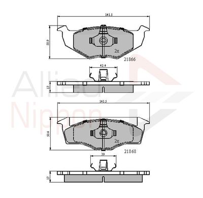 ADB0707 COMLINE Комплект тормозных колодок, дисковый тормоз