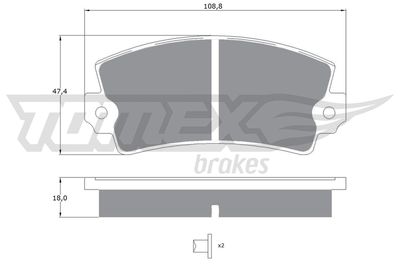 TX10434 TOMEX Brakes Комплект тормозных колодок, дисковый тормоз