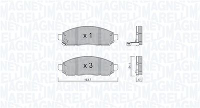 363916060982 MAGNETI MARELLI Комплект тормозных колодок, дисковый тормоз