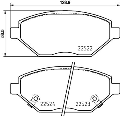 8DB355025521 HELLA Комплект тормозных колодок, дисковый тормоз