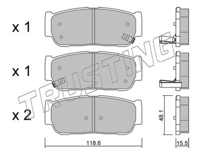 7430 TRUSTING Комплект тормозных колодок, дисковый тормоз