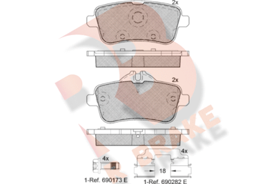 RB2072067 R BRAKE Комплект тормозных колодок, дисковый тормоз