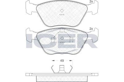180952 ICER Комплект тормозных колодок, дисковый тормоз