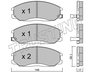 3730 TRUSTING Комплект тормозных колодок, дисковый тормоз