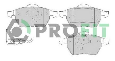 50001463C PROFIT Комплект тормозных колодок, дисковый тормоз