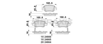 AB0190 BRAXIS Комплект тормозных колодок, дисковый тормоз